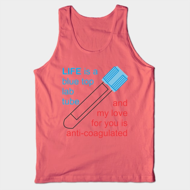 Blue Top Lab Tube Tank Top by Cavalrysword